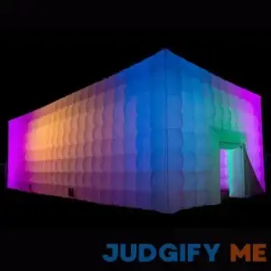 Large White Inflatable Nightclub Square Tent Sport Marquee With Colorful Lights