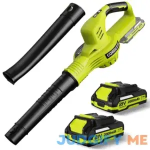 Leaf Blower Cordless 21V Electric Cordless Leaf Blower with 2 Batteries and Charger
