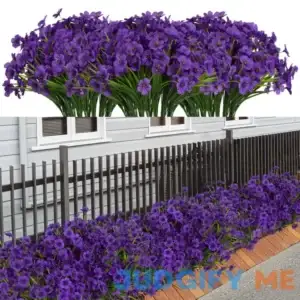 LikSoor 21 Bundles Artificial Outdoor UV Resistant Flowers No Fade Fake Outside Flowers Plastic Greenery Faux Shrubs Garden Porch Window Box Home
