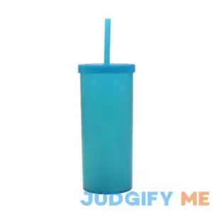 Mainstays 20 ounce Plastic Tumbler with Screw Top Lid and Straw