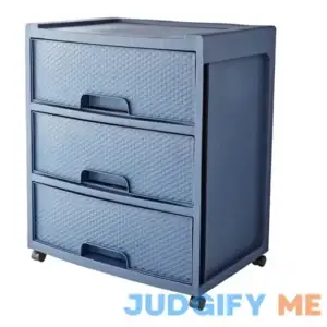 Mainstays 3 Drawer Wide Diamond Plastic Storage Cart