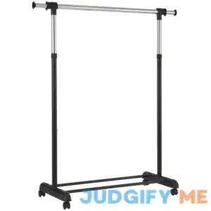 Mainstays Adjustable Rolling Garment Rack Metal Chrome