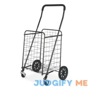Mainstays Adjustable Rolling Shopping Cart Black
