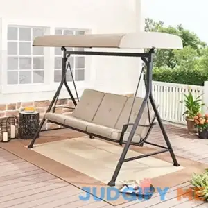 Mainstays Belden Park 3 Person Daybed Outdoor Steel Porch Swing with Canopy