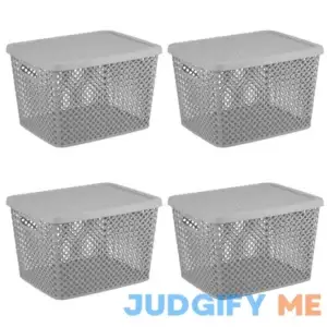 Mainstays Extra Large Decorative Plastic Storage Basket w/Lid