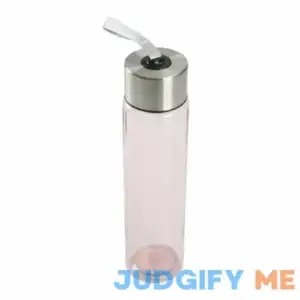 Mainstays Plastic Water Bottle with Stainless Steel Screw Cap Lid & Strap
