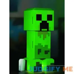 Minecraft Green Creeper Body 12 Can Mini Fridge 8L 2 Door Ambient Lighting 25.2 inch H 9.5 inch W 9.1 inch D