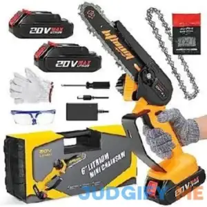 Mini Chainsaw 6-Inch with 2 Battery Mini Electric Chain Saws Cordless Handheld Portable Small Chainsaw for Wood Cutting
