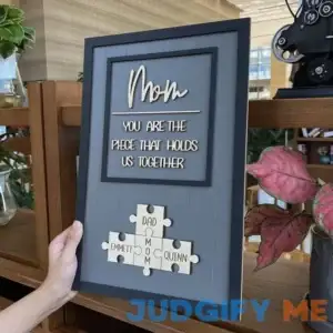 Mother's Day Gift Personalized Mom You Are the Piece that Holds Us Together 1-15 Puzzle Pieces Name Sign Jigsaw Gift for Mom