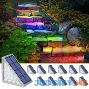 NIORSUN Solar Outdoor Step Lights White Triangle IP67 Waterproof Auto on Off Decoration Deck Lights