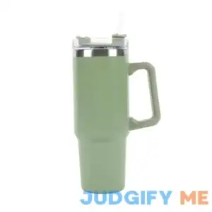 New View Gifts 30 oz Tumbler Mug with Lid and Straw Reusable Insulated Mug with Handle