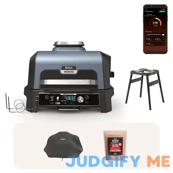 Ninja Woodfire Pro Connect XL Outdoor Grill & Smoker with Stand | Coastal Blue | OG76UPG1 Ninja Woodfire Pro Connect XL Outdoor Grill & Smoker with Stand | Coastal Blue | OG76UPG1