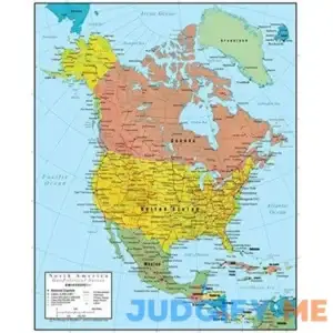 North America Wall Map GeoPolitical Edition by Swiftmaps