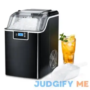 Nugget Ice Maker Countertop Ice Machine with Soft & Chewable Pellet Ice Portable Self-Cleaning Compact Ice Machine