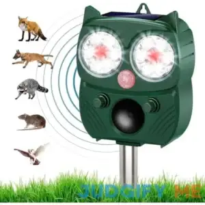 PHIMINNEX Solar Animal Repeller Ultrasonic Repellent Motion Detection LED Flashing Light