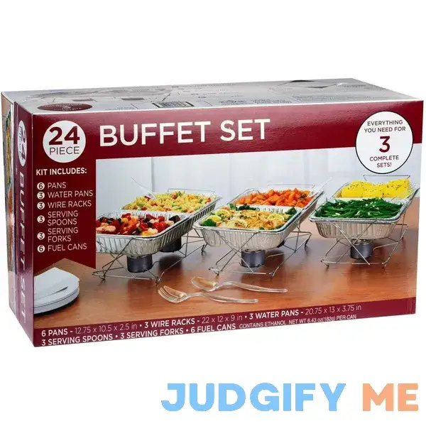 Party Dimensions 24 Piece Party Serving Kit Includes Chafing Dish Buffet Set and Serving Utensils For All Types Of Parties and Events Party Dimensions 24 Piece Party Serving Kit Includes Chafing Dish Buffet Set and Serving Utensils For All Types Of Parties and Events