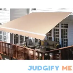 Patio Retractable Awning Outdoor Sun Shade Shelter Canopy Water UV/Heat Resistant w/Crank Handle for Shop