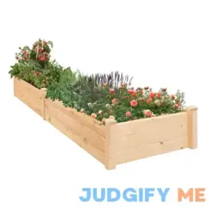Patiomore 8 Feet Outdoor Wooden Garden Bed Planter Box Kit for Vegetables Fruits Herb Grow Yard Gardening