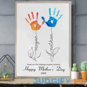 Personalized DIY Handprint Frame Keepsake Gift for Mom Mother's Day Gift