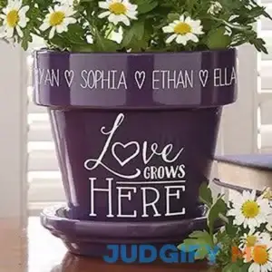 Personalized Flower Pot - Love Grows Here - Unique Mother's Day Gifts