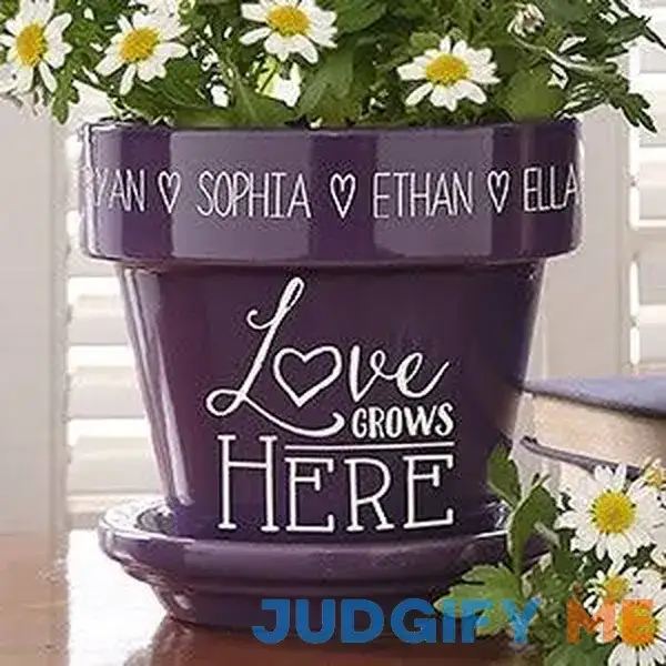 Personalized Flower Pot - Love Grows Here - Unique Mother's Day Gifts Personalized Flower Pot - Love Grows Here - Unique Mother's Day Gifts