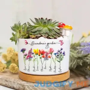 Personalized Grandma's Garden Birth Flower Plant Pots Mother's Day Gift