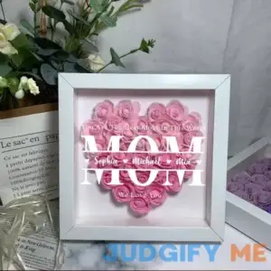 Personalized Mom Heart Flower Shadow Box