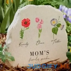 Personalized Standing Garden Stone - Birth Month Flower - Unique Mother's Day Gifts