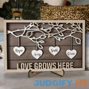 Personalized Wood Family Tree Sign with Names Gifts for Grandma Mom Mother's Day Gift Ideas