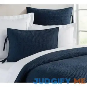 Pottery Barn Pick-Stitch Handcrafted Cotton/Linen Quilt