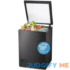 R.W.FLAME Chest Freezer 3.5 Cubic Feet with Removable Baskets and Defrost Water Drain