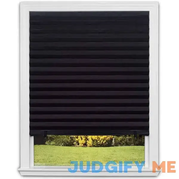 Redi Shade No Tools Original Blackout Pleated Paper Shade Black Redi Shade No Tools Original Blackout Pleated Paper Shade Black