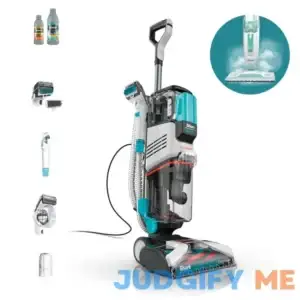 Shark CarpetXpert with Stainstriker - Free Steam Mop | Ultimate True Pet Package | Upright Deep Carpet Cleaner | White/Cyan | EX49UPG1