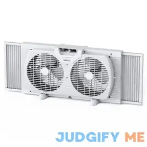 Shinic 9 inch 3-Speed Twin Window Fan with Removable Bug Screen