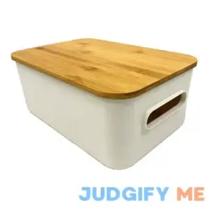 Sonoma Goods For Life Plastic Bin with Bamboo Lid