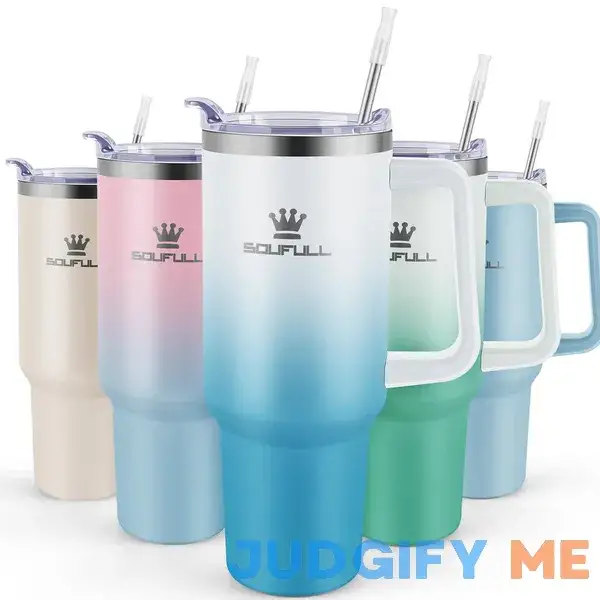 Soufull 40 oz Tumbler with Handle and Straw Lid 100% Leak-proof Travel Coffee Mug Soufull 40 oz Tumbler with Handle and Straw Lid 100% Leak-proof Travel Coffee Mug