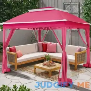 Steel Portable Pop-Up Gazebo with Mosquito Netting 11 ft. x 11 ft