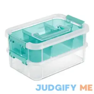 Sterilite Stack & Carry 2 Tray Handle Box Organizer