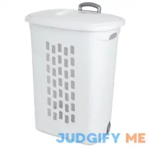 Sterilite Wheeled Hamper White