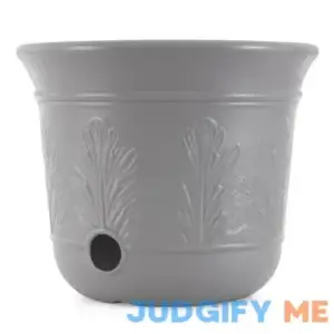 Suncast 300 Foot Heavy Duty 5 Gallon Decorative Garden Hose Pot Gray