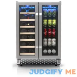 TCL 23.4-in W 20-Bottles Stainless Steel Dual Zone Cooling Built-in /freestanding Indoor Wine Cooler B422D