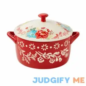 The Pioneer Woman Fancy Flourish Round Ceramic Casserole Dish with Lid