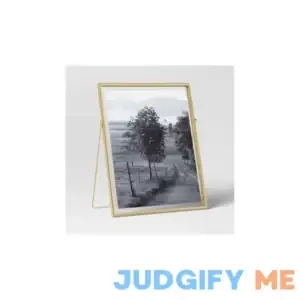 Threshold "9"" x 11"" Float to 8"" x 10"" Linear Metal Easel Single Image Frame Brass