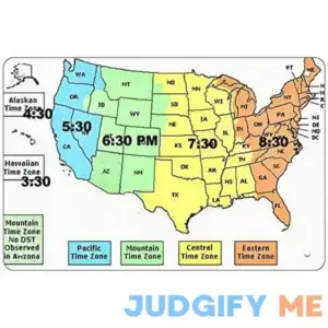 US time Zone map Retro Funny Metal Sheet Signs