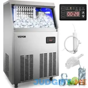 VEVOR 33-lbStorage Ice Maker 80-lb Freestanding Cubed Ice Maker ZBJ40KGSYP70-4001V1