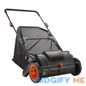 VEVOR Push Lawn Sweeper 21-inch Leaf & Grass Collector Strong Rubber Wheels & Heavy Duty Thickened Steel Durable to Use with Large Capacity 3.5 cu