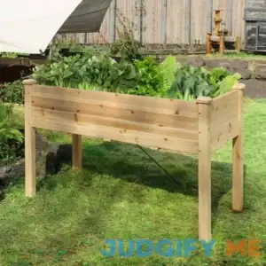 Veikous Raised Garden Bed Elevated Wood Planter Box with Legs for Outdoor Plants Herbs and Flower