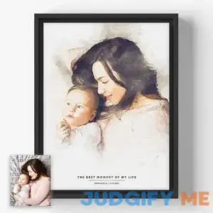 Watercolor Painting from photo for mom for mother's day | Watercolor family portrait from photo On Canvas Personalized Custom Art Anniversary wedding