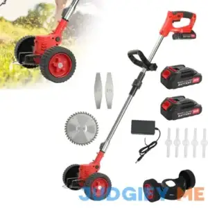 Weed Wacker Battery Operated 24V 2000mAh Grass Trimmer Cordless Trimmer Edger Lawn Tool with D-Shaped Handle