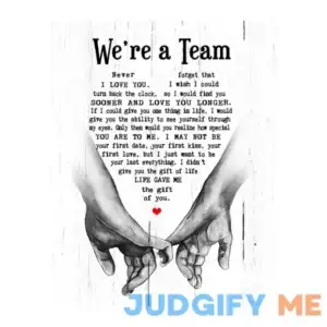 We're A Team- Wedding Vows Quotes Wall Art Decor